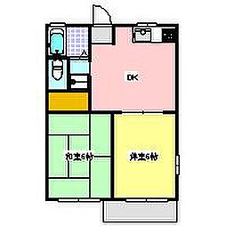 サランケイC 2DKの間取図画像