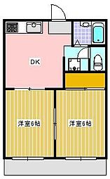 フォーブル大東 2DKの間取図画像