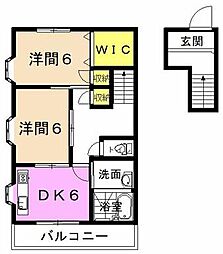 ぷらむはいつ2 2DKの間取図画像