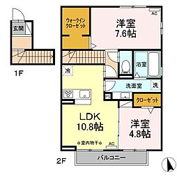 ウィット赤塚橋A 2LDKの間取図画像