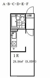 アヴェニュー上小杉 ワンルームの間取図画像