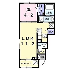 ロテュス 1LDKの間取図画像