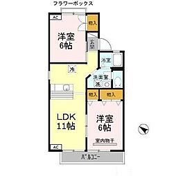 ソレイユイトウA 2LDKの間取図画像