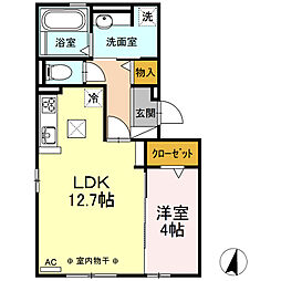 ウルラ 1LDKの間取図画像