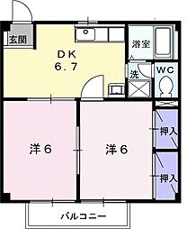 ドリーム 2DKの間取図画像