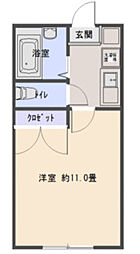 ガーデン焼津 1Kの間取図画像