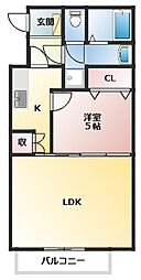 ヴェルデフォーユー3 1LDKの間取図画像