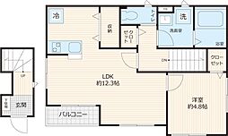 ハイブリッジ東大前 1LDKの間取図画像