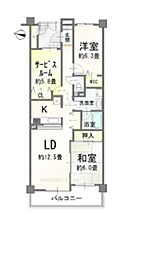 ヴェルビュせんげん台ステーションプラザ 2SLDKの間取図画像