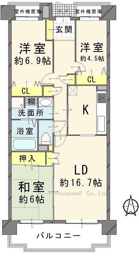 【最上階・7階】陽当り・眺望良好！広々とした専用ポーチ付きの快適住空間