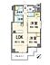 間取り：2LDK、価格5280万円、専有面積51.57m2、バルコニー面積7.58m2 対面キッチンの為、家族での会話がより弾む作りになってます。