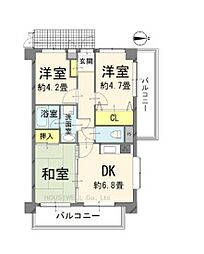 ライオンズマンション春日部第3 3LDKの間取図画像