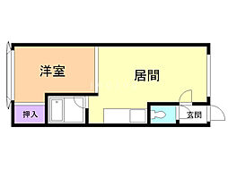 ハイツザハード 1DKの間取図画像