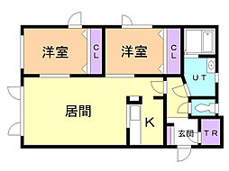 シルフィード 2LDKの間取図画像