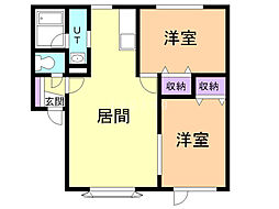 エクセルシオール 2LDKの間取図画像