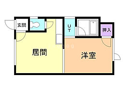 ロイヤルハイム青雲B 1LDKの間取図画像
