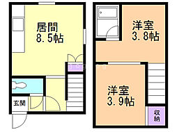 シングルエース 2DKの間取図画像