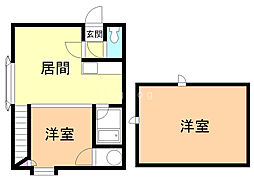 ブランドK8 1DKの間取図画像