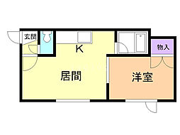 フローレンス美郷 1LDKの間取図画像