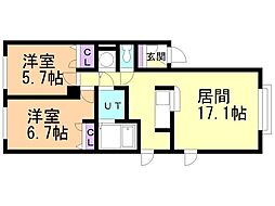 間取図画像 2LDK