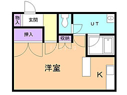 クリスタルハーモニー26 1Kの間取図画像