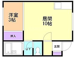 コーポ21 1LDKの間取図画像