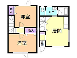 メゾネット双葉 2DKの間取図画像