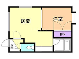 ワーキングロマンA 1LDKの間取図画像
