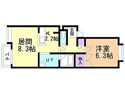 メゾンマキ 1LDKの間取図画像