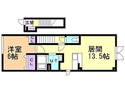 ベリエ 1LDKの間取図画像