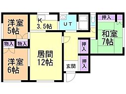 アクロス 3LDKの間取図画像