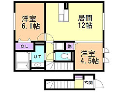シャングリラ3・5 2LDKの間取図画像