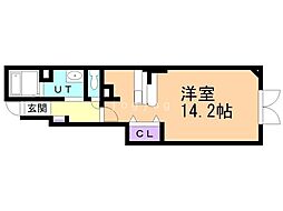 レジデンスひまわり ワンルームの間取図画像