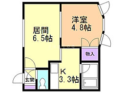サークルファイブ 1LDKの間取図画像