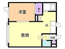 ウエストサイト 1LDKの間取図画像