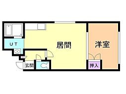 ロイヤルハイム緑町B 1LDKの間取図画像
