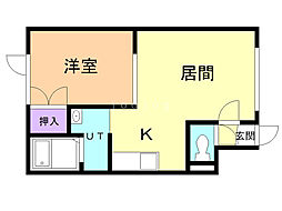 ロイヤルハイム新中野A 1LDKの間取図画像