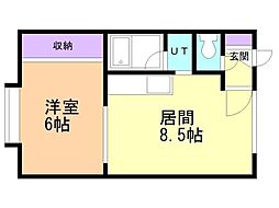 リゾートハイム101 1DKの間取図画像