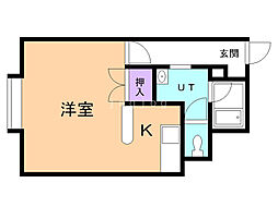 クリスタルハーモニー26 1Kの間取図画像