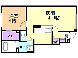 宮前ロジュマン 1LDKの間取図画像