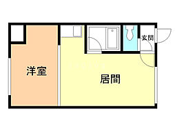 グランドールD 1LDKの間取図画像