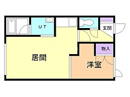 ロイヤルハイム宮前A 1LDKの間取図画像