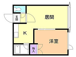 クラールハイム 1DKの間取図画像