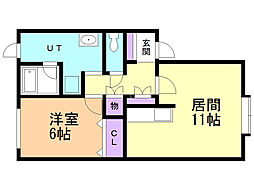 シャ・ノアール 1LDKの間取図画像