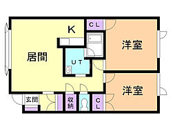 スマイル21 2LDKの間取図画像