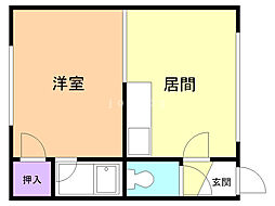 カーサ北光町 1DKの間取図画像