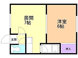 フォルテ 1DKの間取図画像