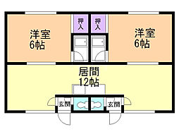 ヒルズミルフィー 2LDKの間取図画像