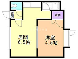 音羽町ヒルズNo.1 1DKの間取図画像