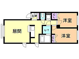シャーメゾンハピネス3 2LDKの間取図画像